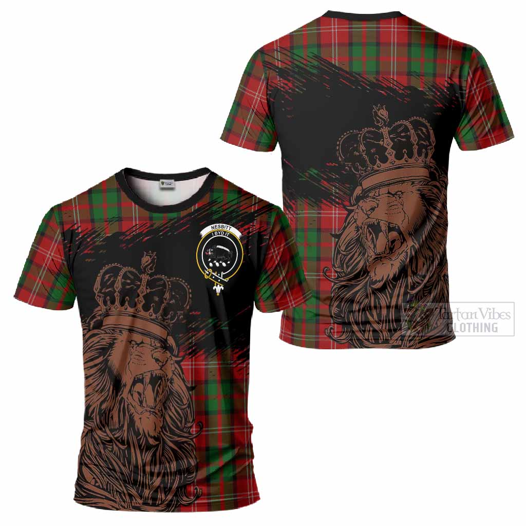 Nesbitt (Nisbet) Tartan Crest T-Shirt Crowned Lion Heritage Style