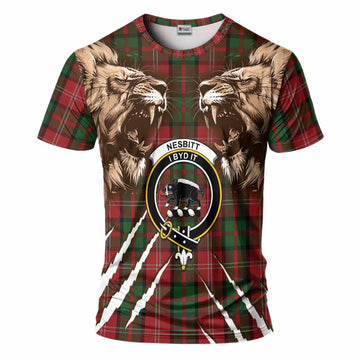 Nesbitt (Nisbet) Tartan Crest T-Shirt Ferocious Lion Style