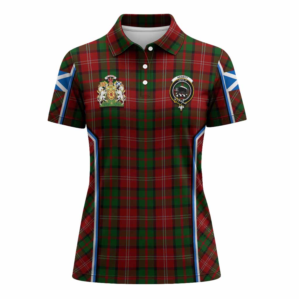 Nesbitt (Nisbet) Tartan Crest Women's Polo Shirt Scotland Coat of Arm Flag Style - Tartan Vibes Clothing