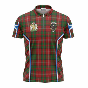 Nesbitt (Nisbet) Tartan Crest Zipper Polo Shirt Scotland Coat of Arm Flag Style