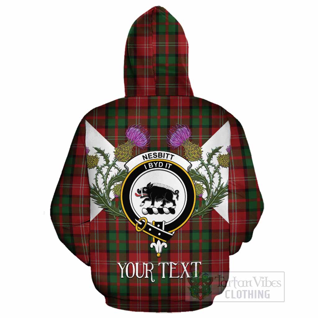 Nesbitt (Nisbet) Tartan Family Crest Cotton Hoodie Scottish Burns Night Thistle Floral