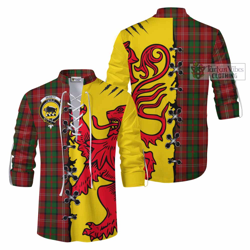 Nesbitt (Nisbet) Tartan Family Crest Ghillie Kilt Shirt Lion Rampant Honor - Tartan Vibes Clothing