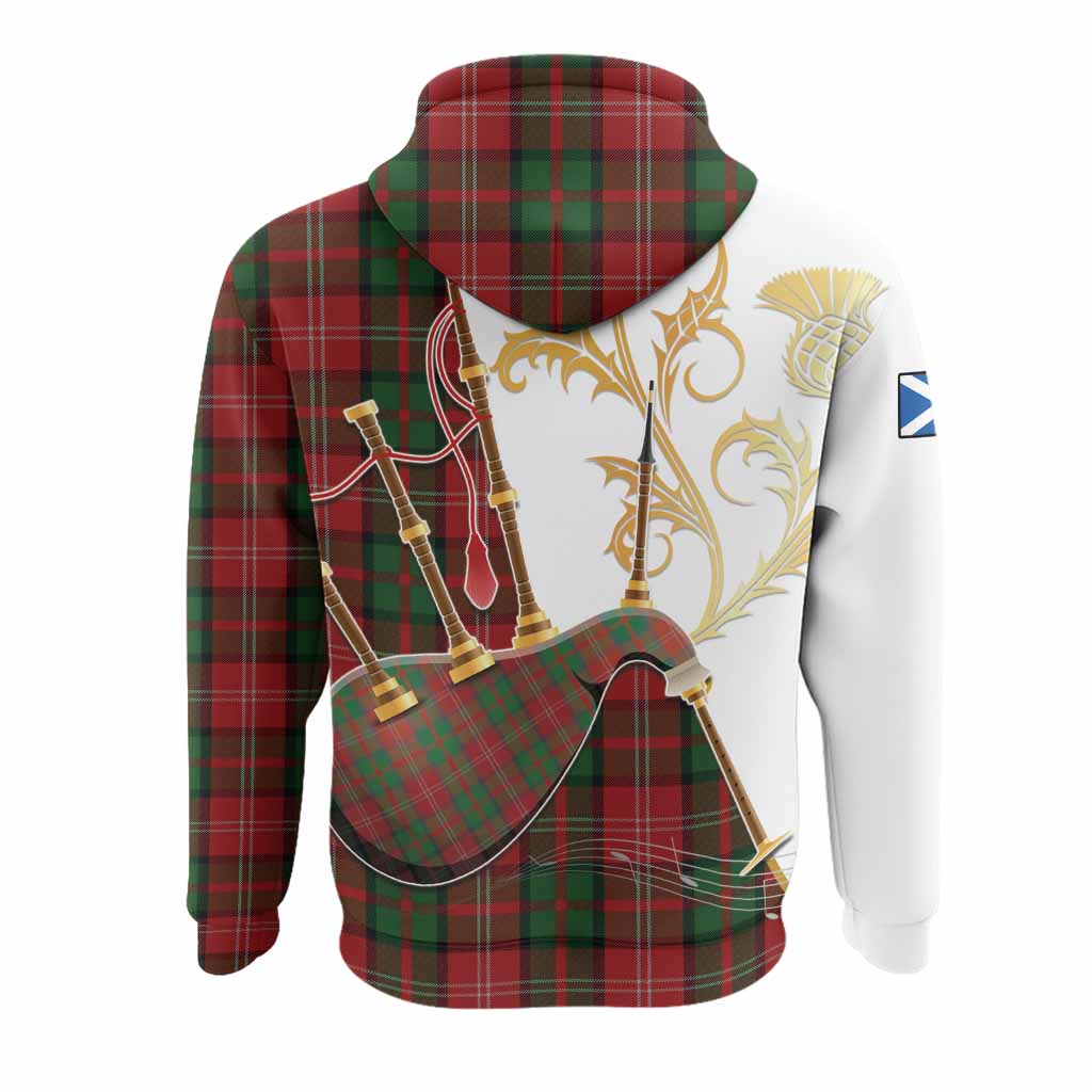 Nesbitt (Nisbet) Tartan Family Crest Hoodie Bagpipes with Scottish Thistle