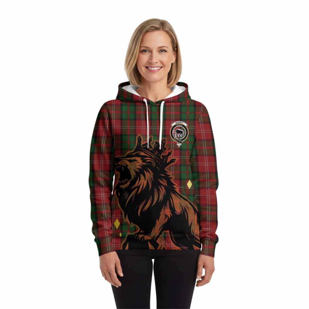 Nesbitt (Nisbet) Tartan Family Crest Hoodie Crowned Lion Roaring