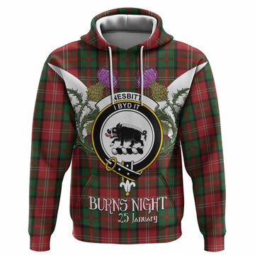 Nesbitt (Nisbet) Tartan Family Crest Hoodie Scottish Burns Night Thistle Floral