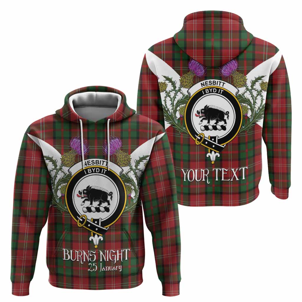 Nesbitt (Nisbet) Tartan Family Crest Hoodie Scottish Burns Night Thistle Floral