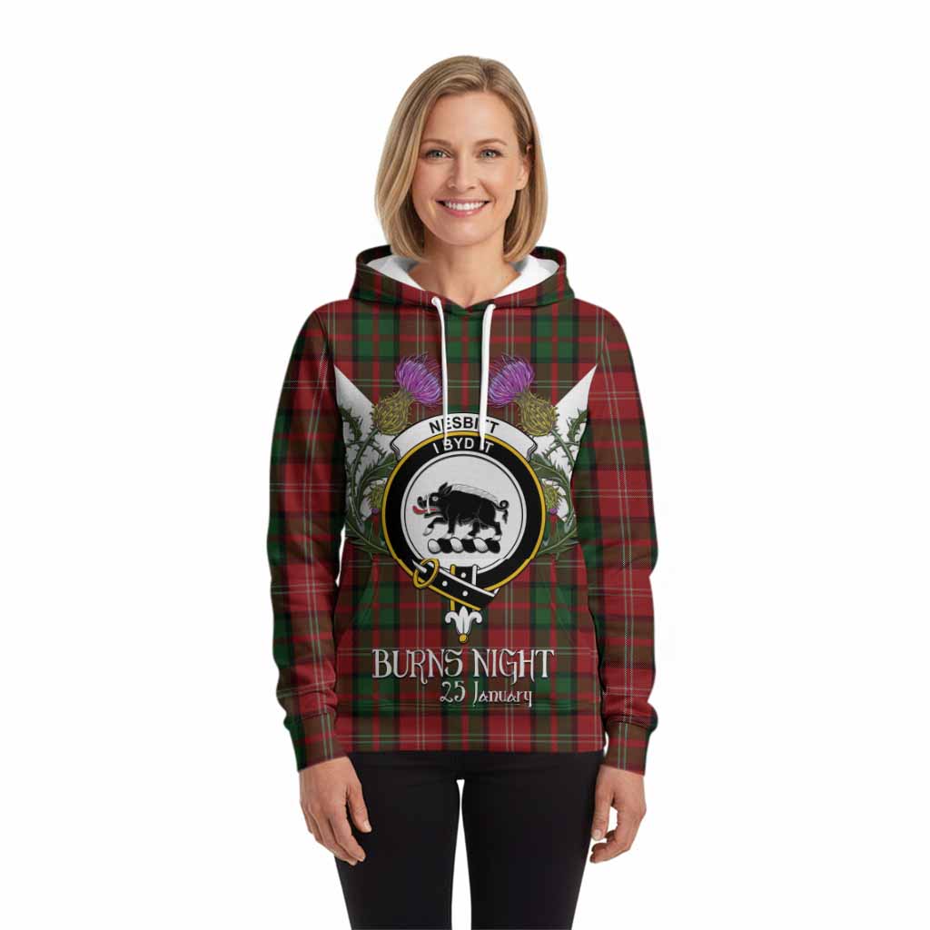 Nesbitt (Nisbet) Tartan Family Crest Hoodie Scottish Burns Night Thistle Floral