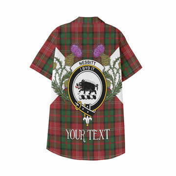 Nesbitt (Nisbet) Tartan Family Crest Kid Hawaiian Shirt Scottish Burns Night Thistle Floral