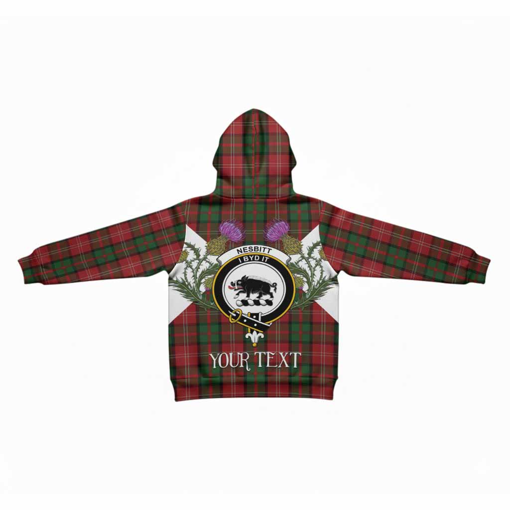 Nesbitt (Nisbet) Tartan Family Crest Kid Hoodie Scottish Burns Night Thistle Floral