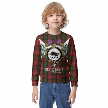 Nesbitt (Nisbet) Tartan Family Crest Kid Knitted Sweatshirt Scottish Burns Night Thistle Floral