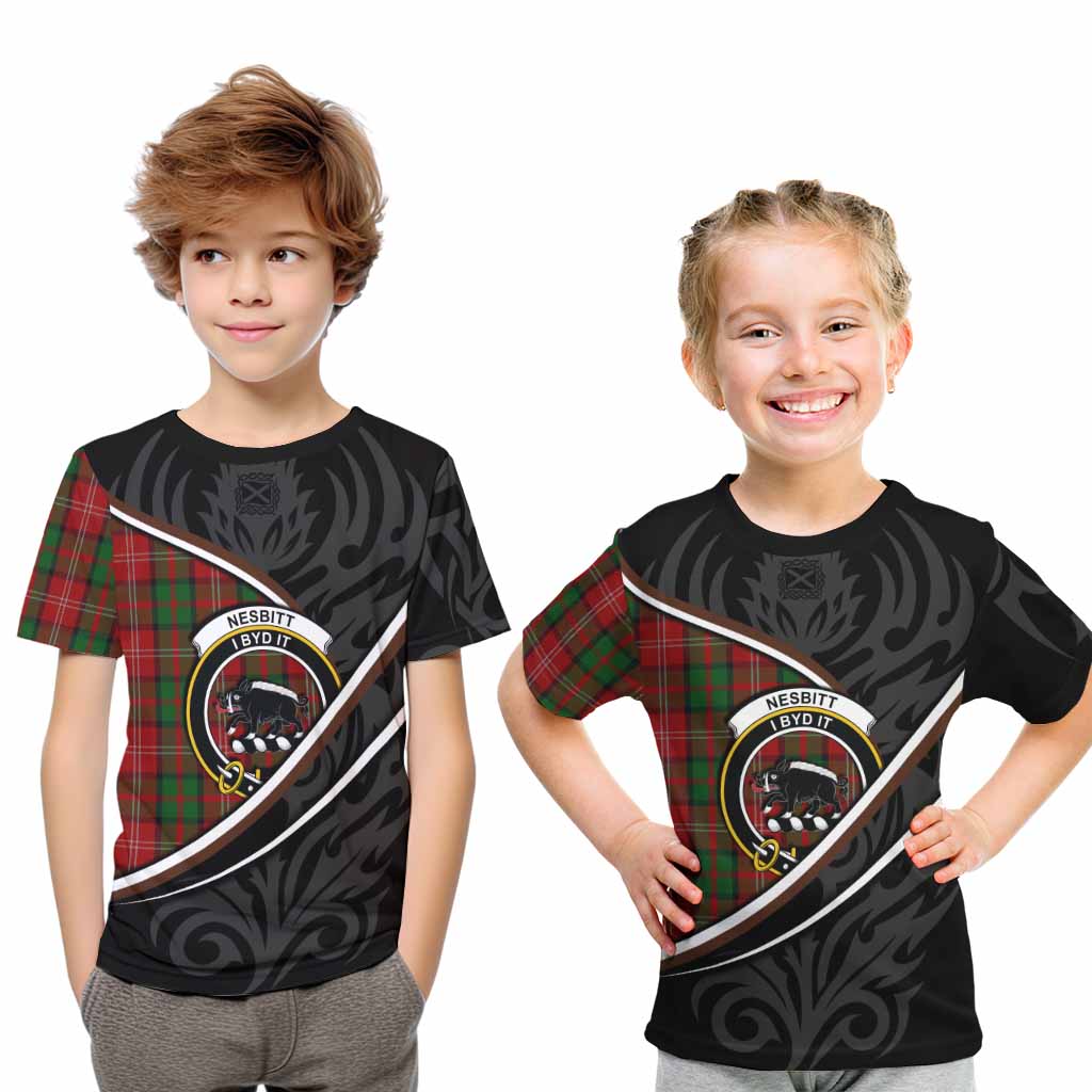 Nesbitt (Nisbet) Tartan Family Crest Kid T-shirt Celtic Scottish Thistle Floral - Tartan Vibes Clothing