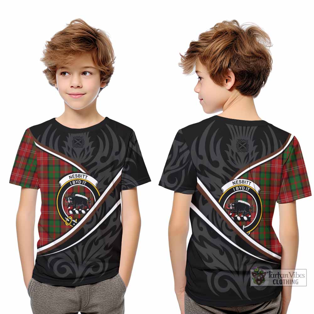 Nesbitt (Nisbet) Tartan Family Crest Kid T-shirt Celtic Scottish Thistle Floral - Tartan Vibes Clothing
