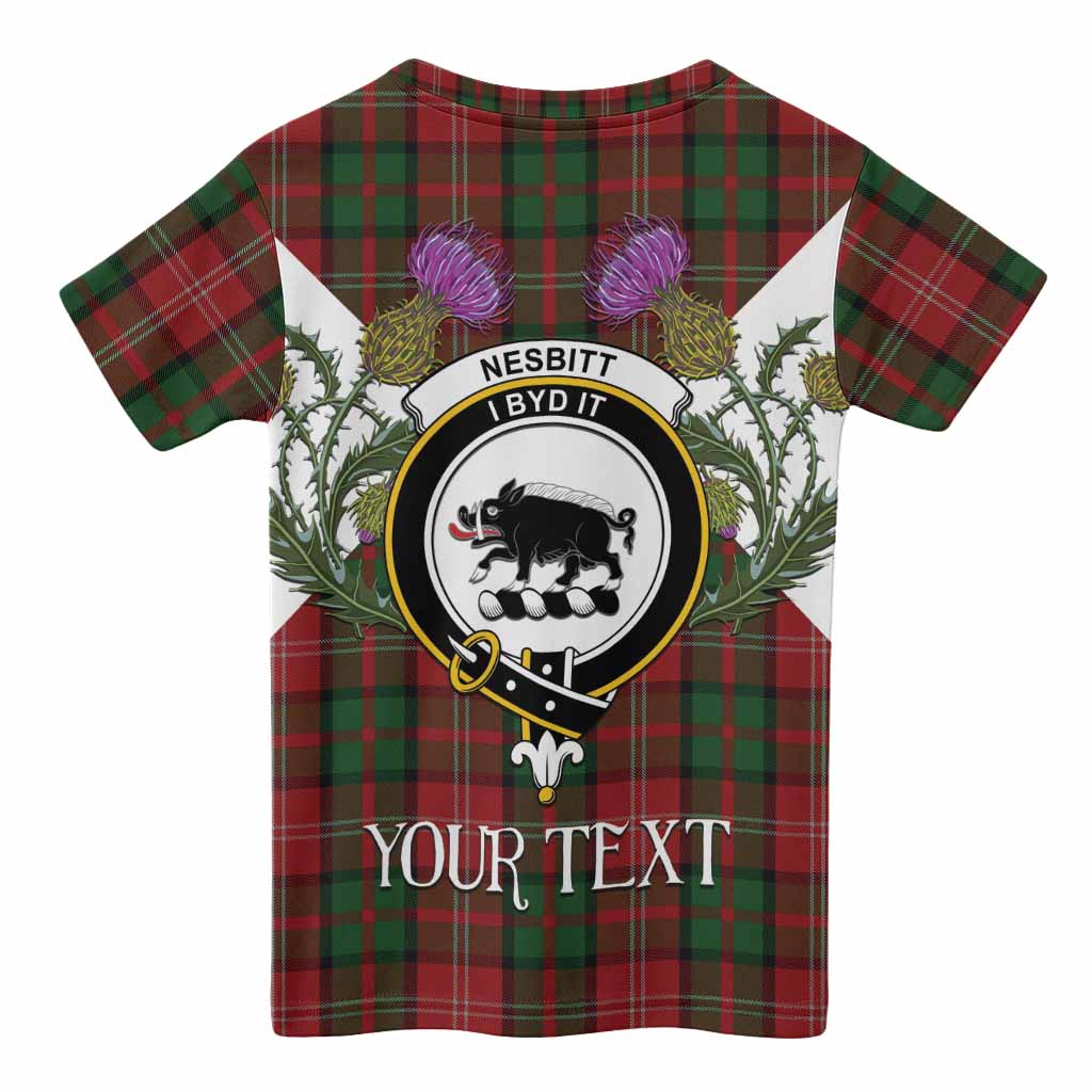 Nesbitt (Nisbet) Tartan Family Crest Kid T-shirt Scottish Burns Night Thistle Floral