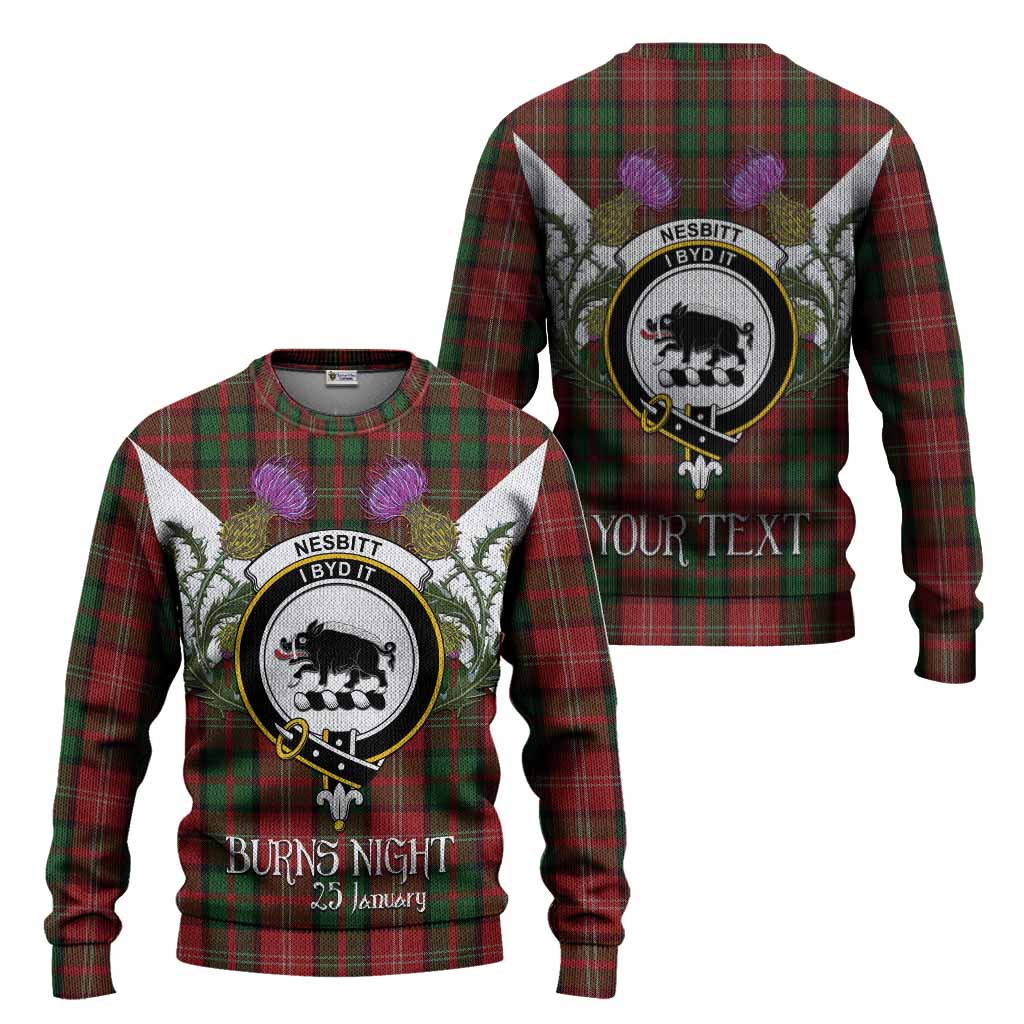 Nesbitt (Nisbet) Tartan Family Crest Knitted Sweater Scottish Burns Night Thistle Floral