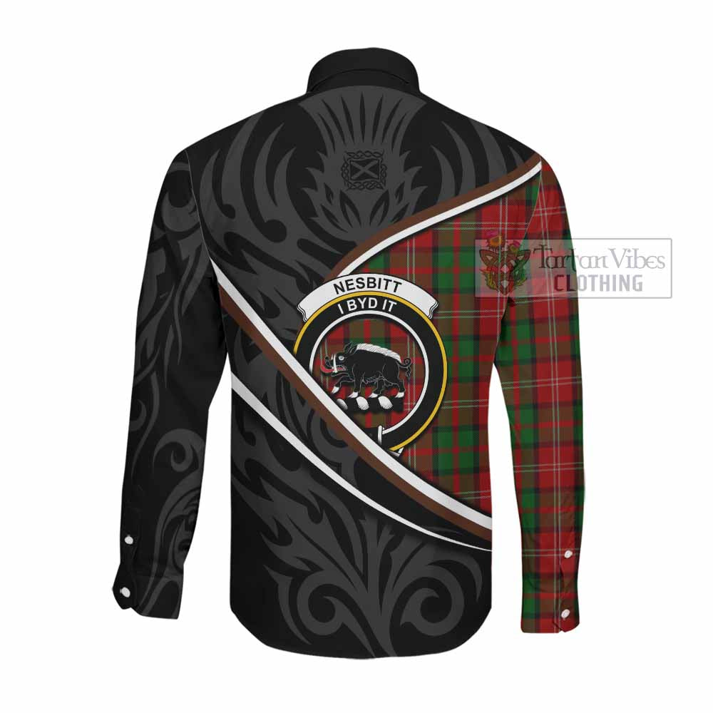 Nesbitt (Nisbet) Tartan Family Crest Long Sleeve Button Shirts Celtic Scottish Thistle Floral - Tartan Vibes Clothing