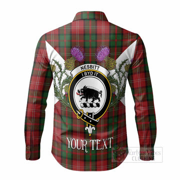 Nesbitt (Nisbet) Tartan Family Crest Long Sleeve Button Shirts Scottish Burns Night Thistle Floral