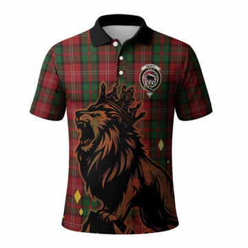 Nesbitt (Nisbet) Tartan Family Crest Polo Shirt Crowned Lion Roaring