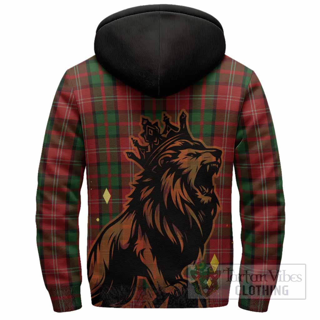 Nesbitt (Nisbet) Tartan Family Crest Sherpa Hoodie Crowned Lion Roaring