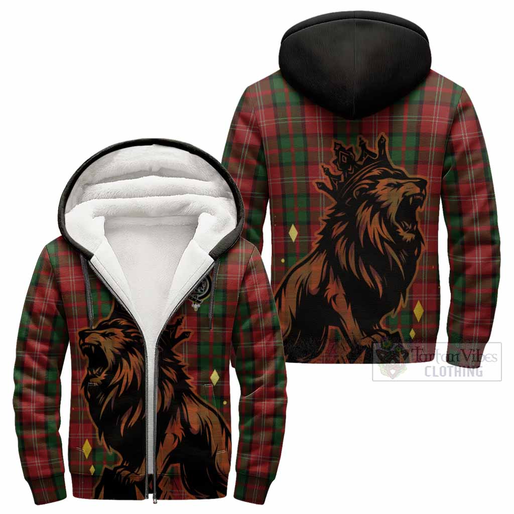 Nesbitt (Nisbet) Tartan Family Crest Sherpa Hoodie Crowned Lion Roaring