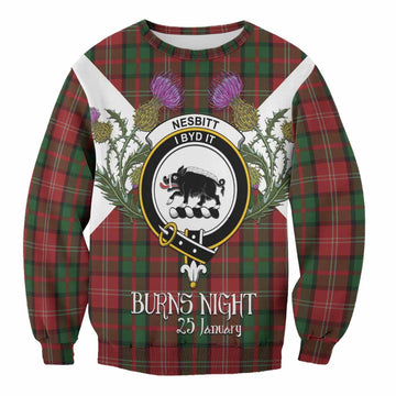 Nesbitt (Nisbet) Tartan Family Crest Sweatshirt Scottish Burns Night Thistle Floral