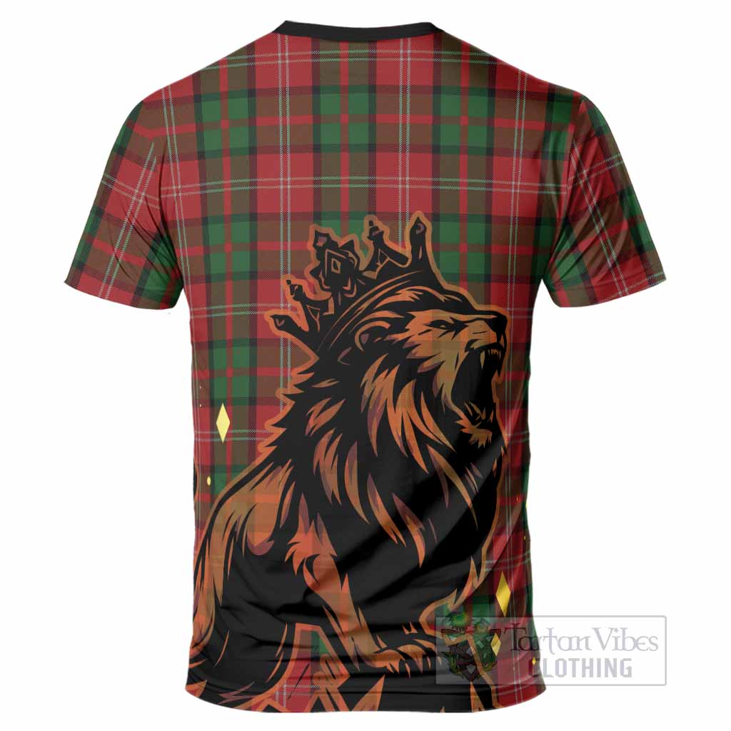 Nesbitt (Nisbet) Tartan Family Crest T-Shirt Crowned Lion Roaring