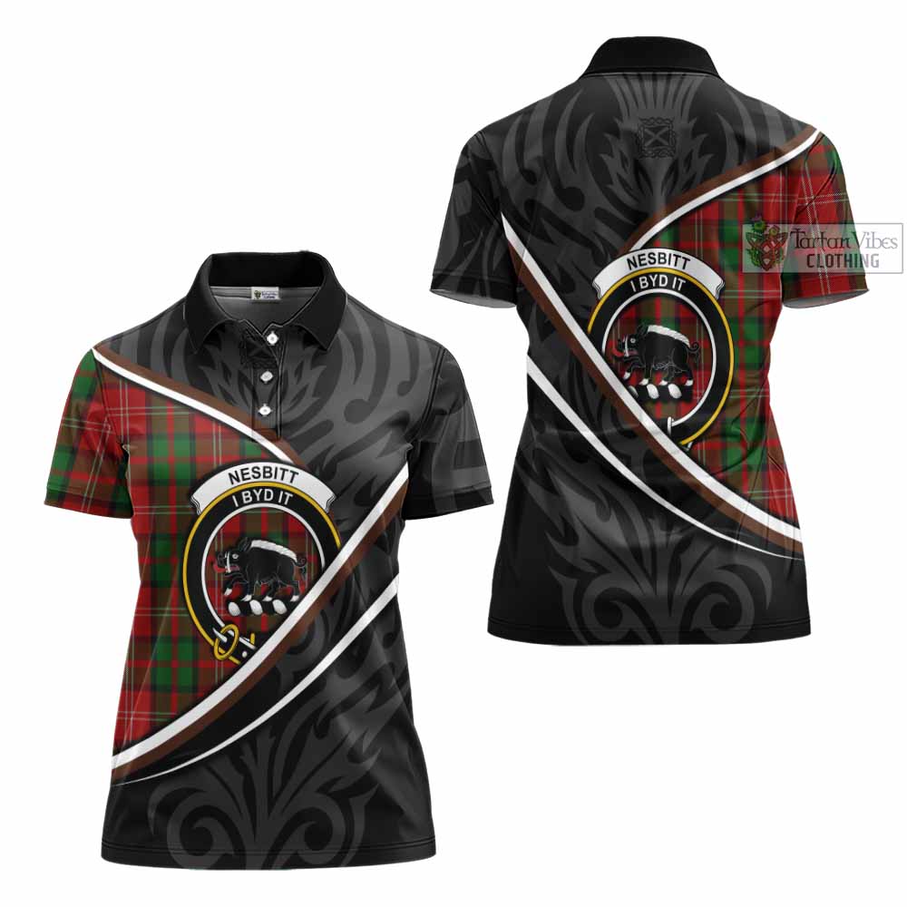 Nesbitt (Nisbet) Tartan Family Crest Women's Polo Shirt Celtic Scottish Thistle Floral - Tartan Vibes Clothing