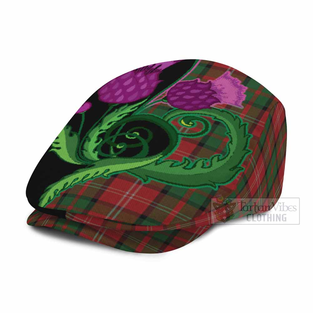 Nesbitt (Nisbet) Tartan Flat Cap, Jeff Cap Traditional Scottish Thistle