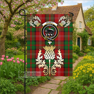 Nesbitt (Nisbet) Tartan Garden Flag with Golden Regal Scottish Thistle Emblem