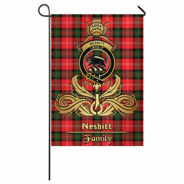 Nesbitt (Nisbet) Tartan Garden Flag with Highland Thistle Cherish Family Crest Style