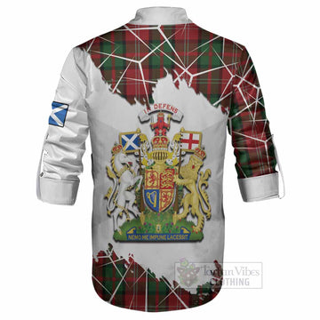 Nesbitt (Nisbet) Tartan Ghillie Shirt with Family Crest and Lion Rampant Grunge Style
