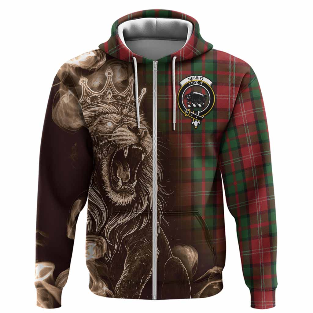 Nesbitt (Nisbet) Tartan Hoodie Roaring Lion Heritage