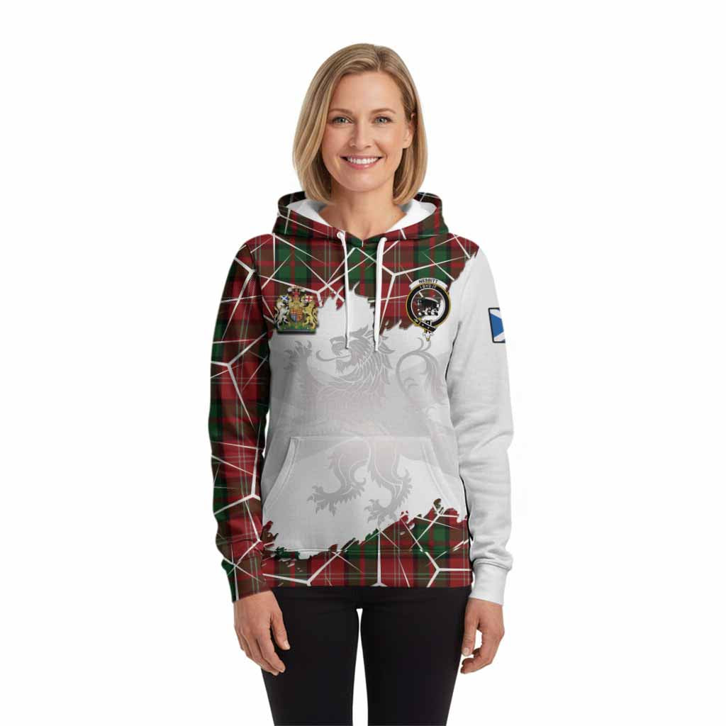 Nesbitt (Nisbet) Tartan Hoodie with Family Crest and Lion Rampant Grunge Style