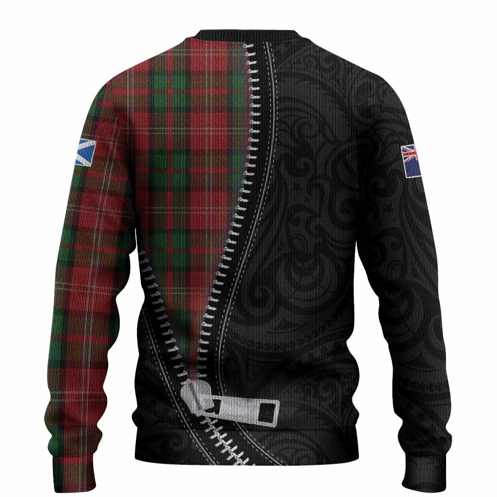 Nesbitt (Nisbet) Tartan Knitted Sweater New Zealand Pattern Unique Zipper Stylized