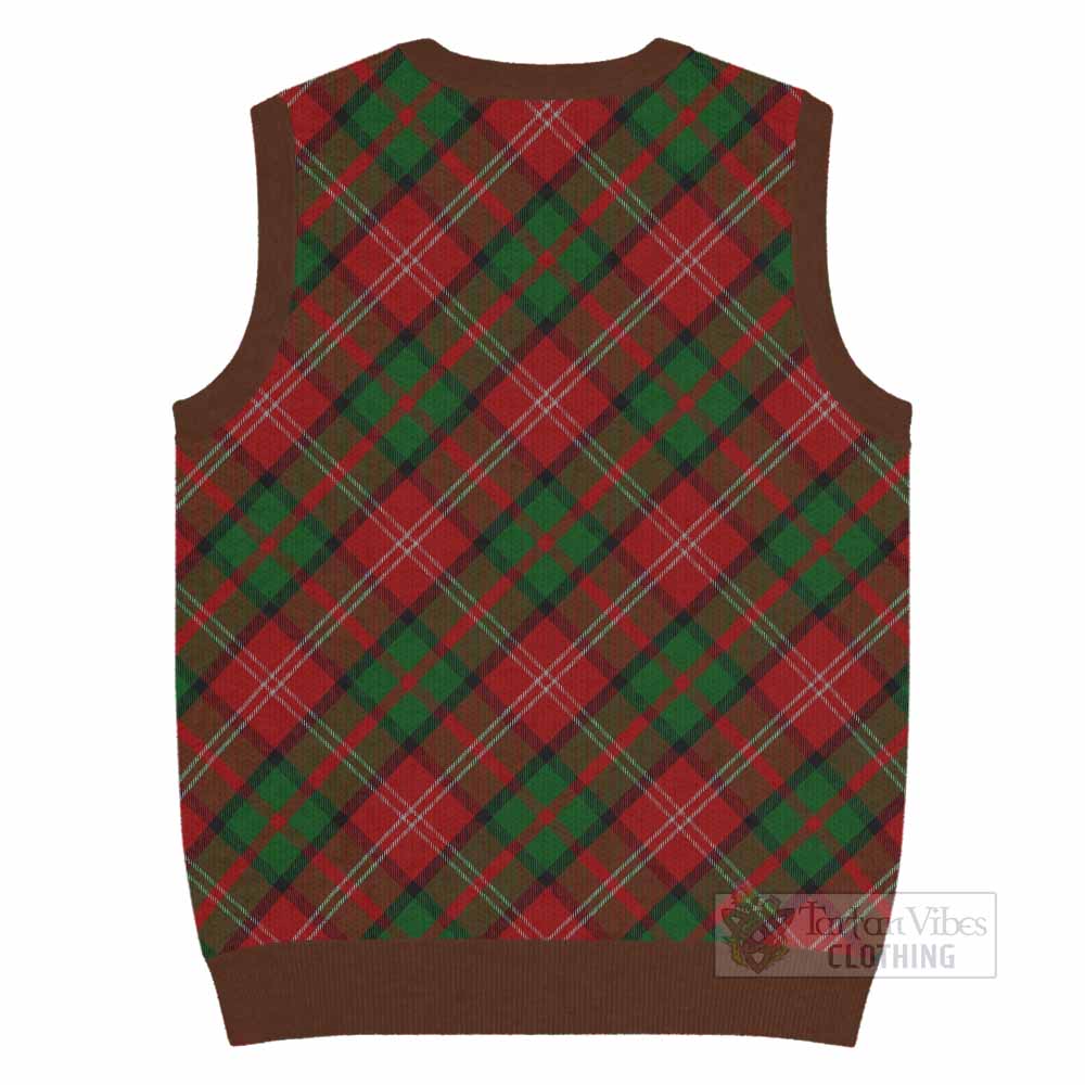 Nesbitt (Nisbet) Tartan Knitted V-Neck Vest with Family Crest Cross Style