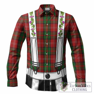 Nesbitt (Nisbet) Tartan Lederhosen Costume Long Sleeve Button Shirts Scotland Thistle Floral