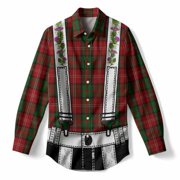 Nesbitt (Nisbet) Tartan Lederhosen Costume Women Casual Shirt Scotland Thistle Floral