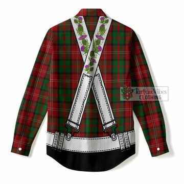 Nesbitt (Nisbet) Tartan Lederhosen Costume Women Casual Shirt Scotland Thistle Floral