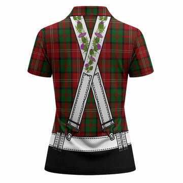 Nesbitt (Nisbet) Tartan Lederhosen Costume Women Polo Shirt Scotland Thistle Floral