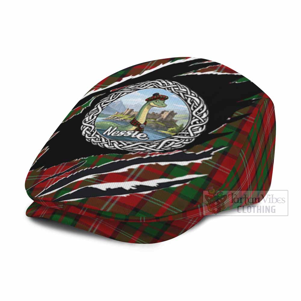 Nesbitt (Nisbet) Tartan Loch Ness Monster Flat Cap, Jeff Cap Celtic Knot Nessie Art