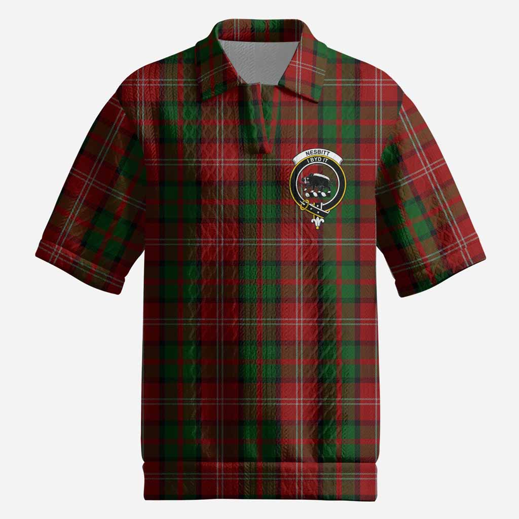 Nesbitt (Nisbet) Tartan Men’s Polo Sweater Top with Family Crest