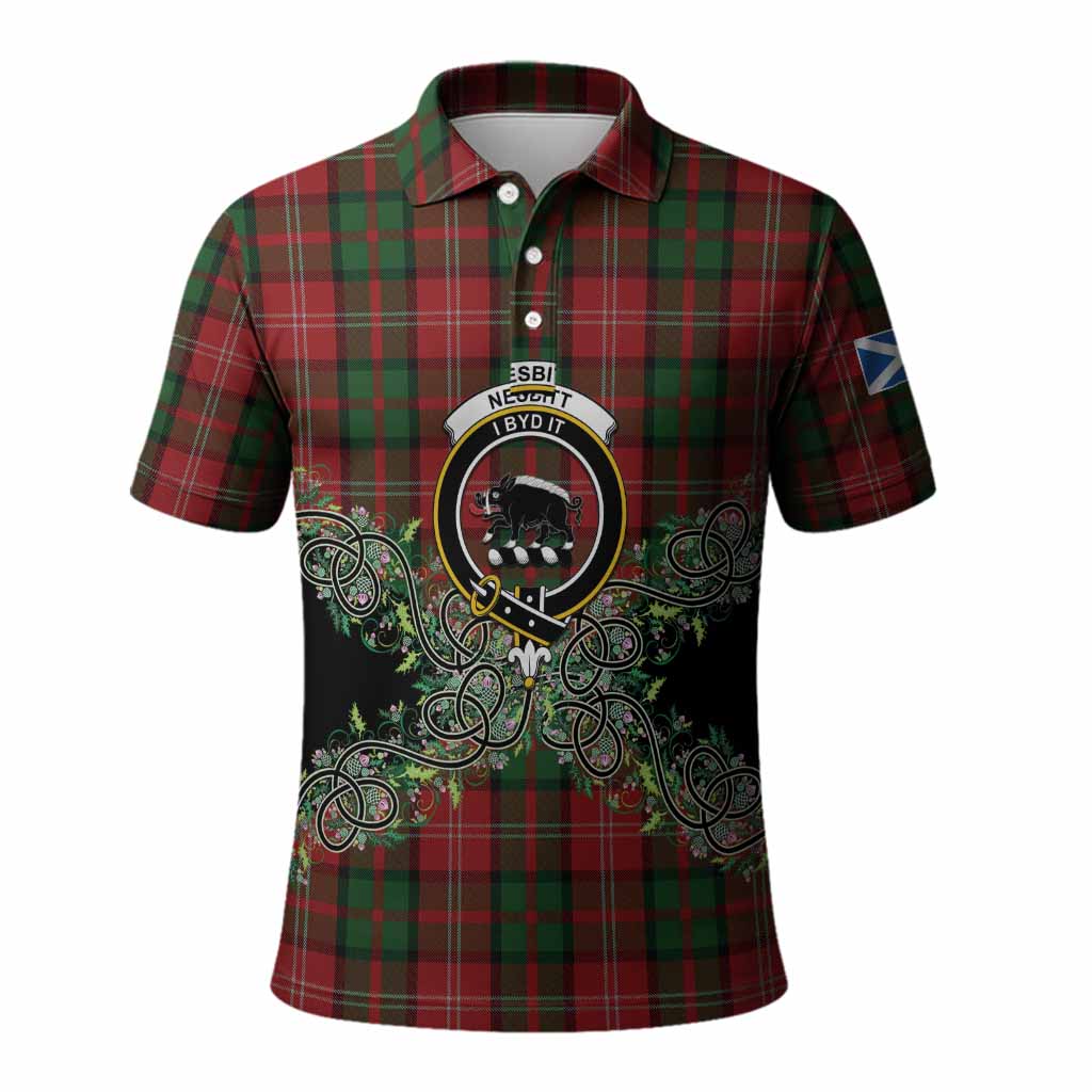 Nesbitt (Nisbet) Tartan Polo Shirt Thistle Scottish Spirit
