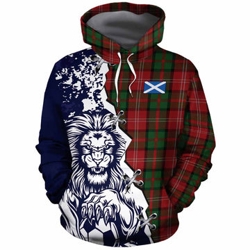 Nesbitt (Nisbet) Tartan Scottish Cotton Hoodie Angry Lion With Soccer Ball Style