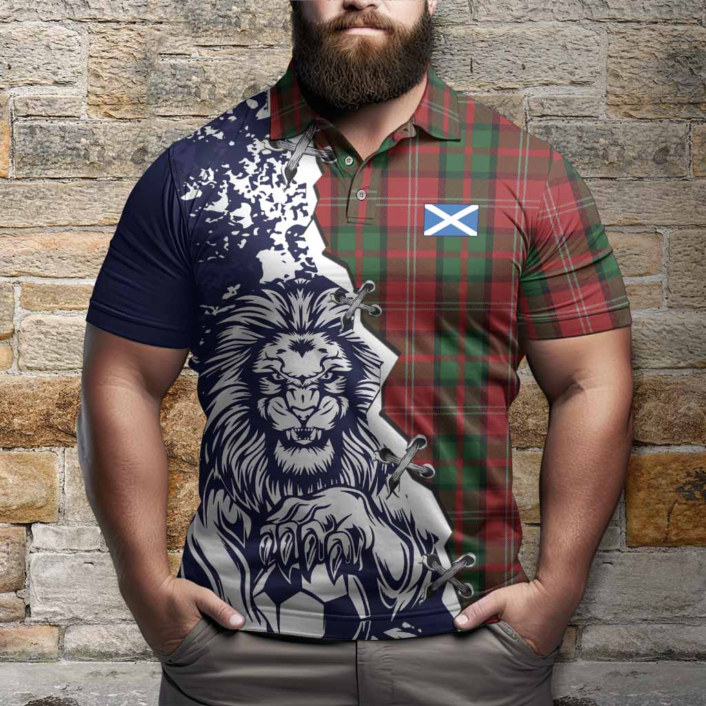 Nesbitt (Nisbet) Tartan Scottish Polo Shirt Angry Lion With Soccer Ball Style