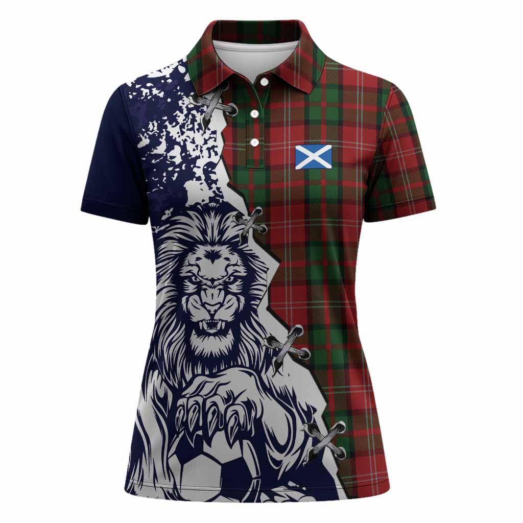 Nesbitt (Nisbet) Tartan Scottish Women Polo Shirt Angry Lion With Soccer Ball Style