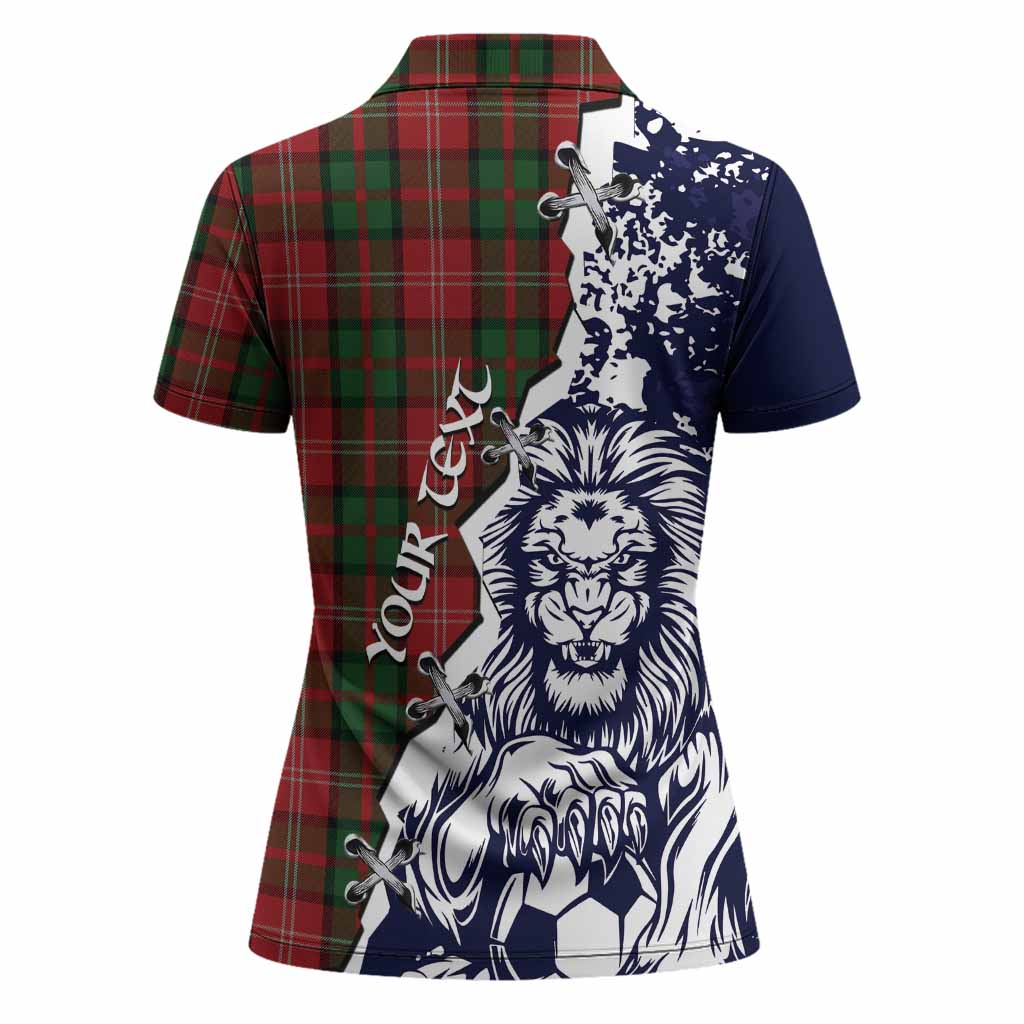 Nesbitt (Nisbet) Tartan Scottish Women Polo Shirt Angry Lion With Soccer Ball Style