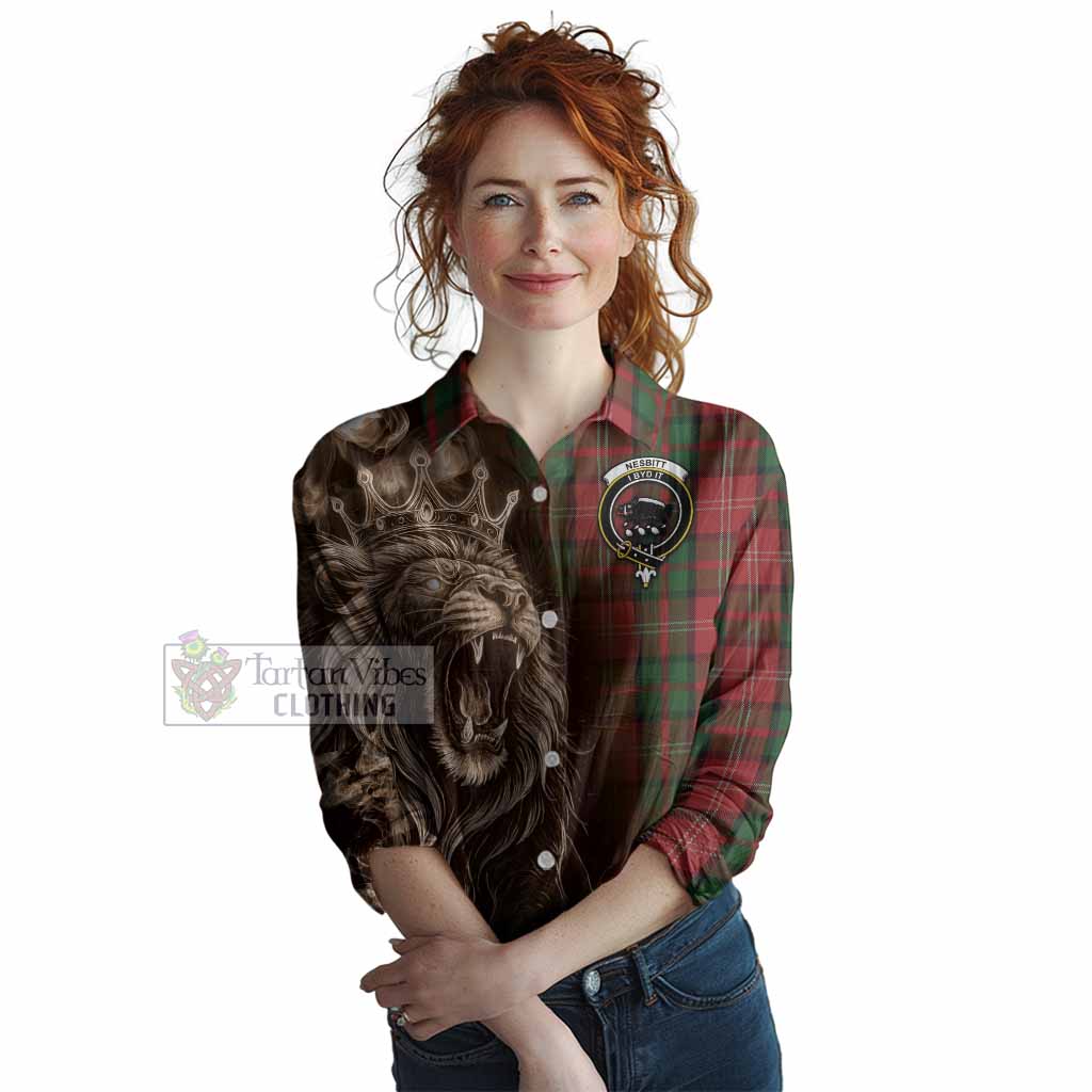 Nesbitt (Nisbet) Tartan Women Casual Shirt Roaring Lion Heritage