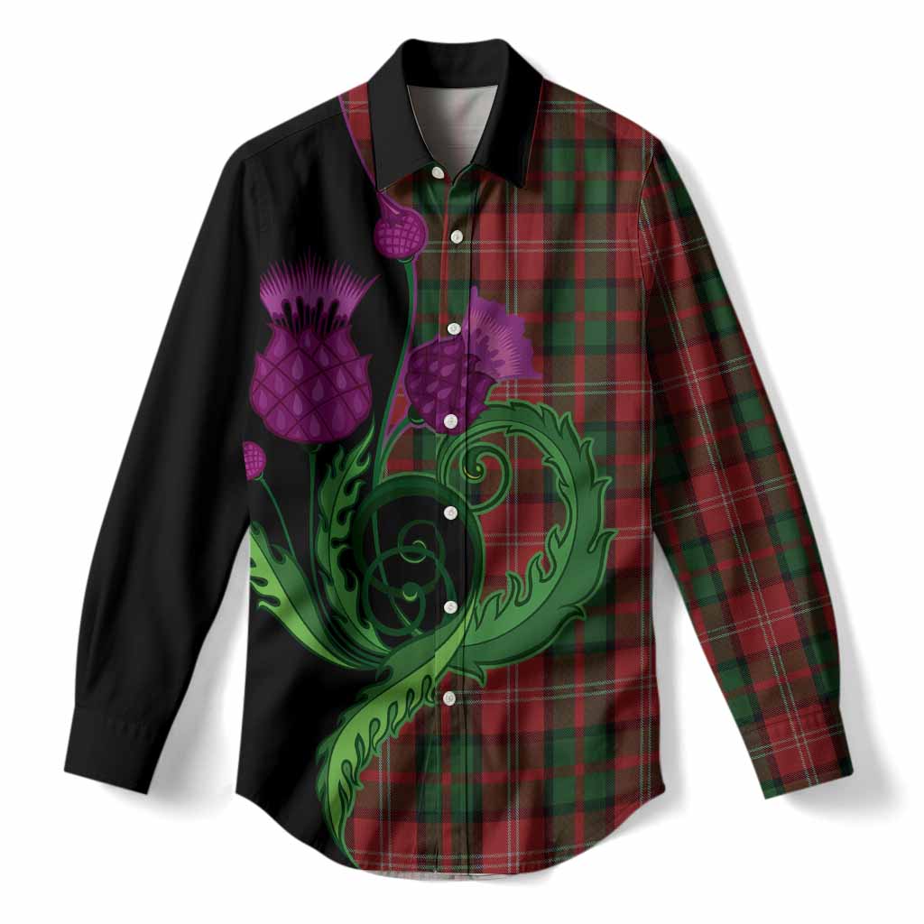 Nesbitt (Nisbet) Tartan Women Casual Shirt Traditional Scottish Thistle