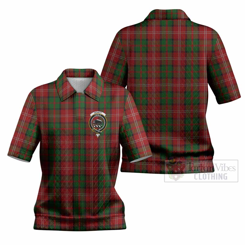 Nesbitt (Nisbet) Tartan Women’s Polo Sweater Top with Family Crest