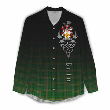 Netterville Irish Clan Women's Casual Shirt with Coat of Arms Erin Go Bragh Celtic Inspired Female - Tartan Vibes Clothing