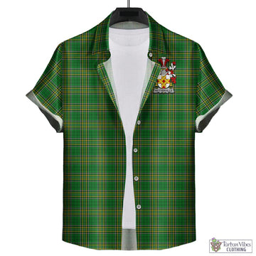 Netterville Irish Clan Tartan Hawaiian Shirt with Coat of Arms - Tartan Vibes Clothing